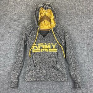 Army Performance Hoodie Women's Size Small Gray & Yellow Long Sleeve Pullover